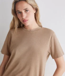 T-shirt piquet in cotone e seta