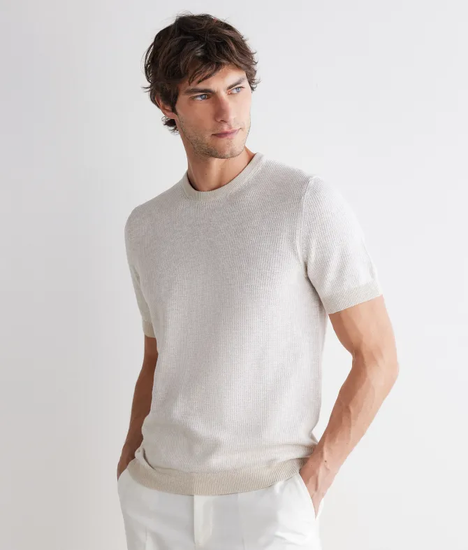 T-shirt punto waffle in cotone