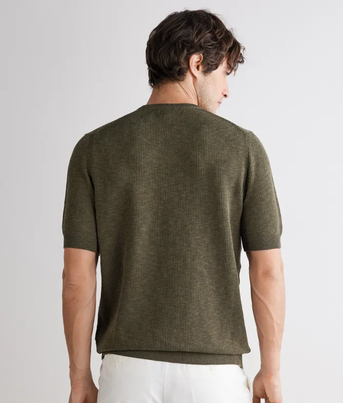 T-shirt punto waffle in cotone