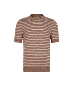 T-shirt rigata in cotone lino